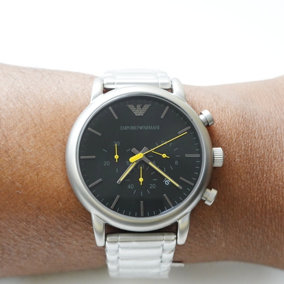 EMPORIO ARMANI CHRONOGRAPH STAINLESS STEEL WATCH - Picture 4 of 11